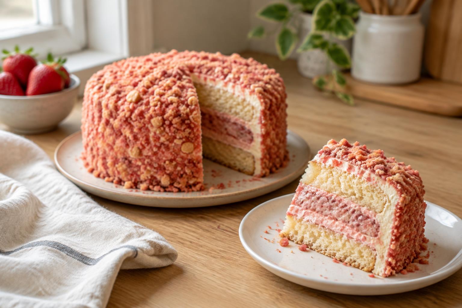 Strawberry Crunch Mini Cake